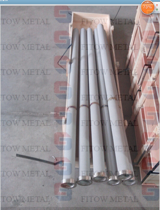 Stainless steel powder sintering filter Ф 65 x 1​500 with End cover two buttom welding