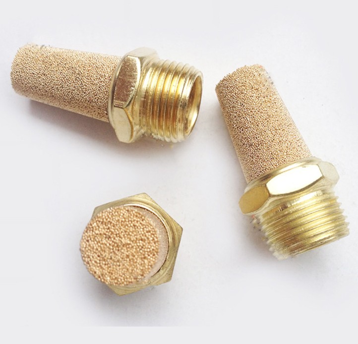 Electromagnetic valve copper sintering filter silencer muffler 