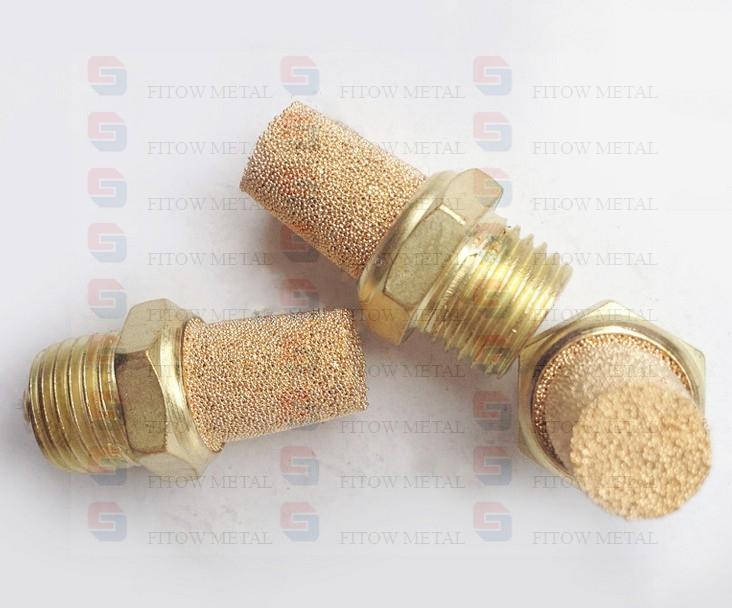 Electromagnetic valve copper sintering filter silencer muffler 